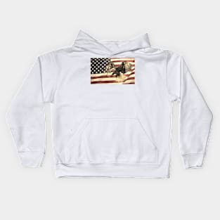 Vintage Eagle and Flag Kids Hoodie